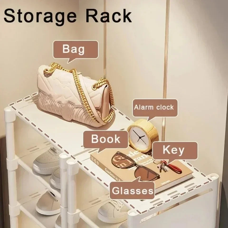 Multiple Layers Shoe Organizer 6-Layer Space Saving Rack (Black)