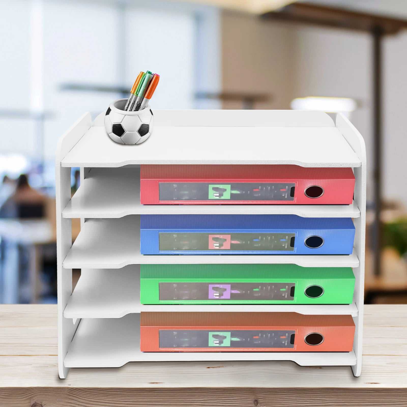 5-Tier Office File Organizer with Top Shelf