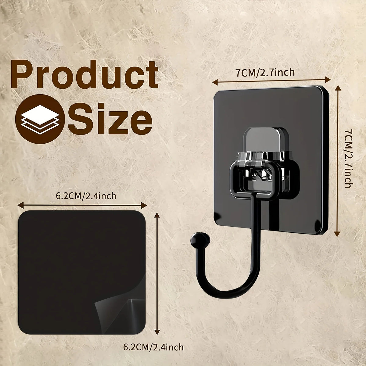 Self Adhesive Multi-Purpose Utility Hooks for Towels, Robes (5-Pack)
