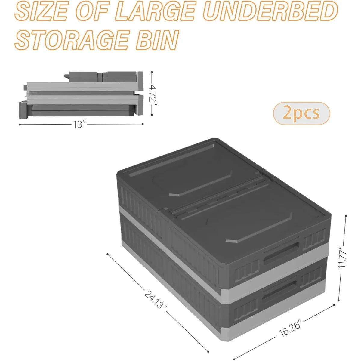 Rolling Underbed Storage Bins 8Gal 2-Pack for Bedroom Closet