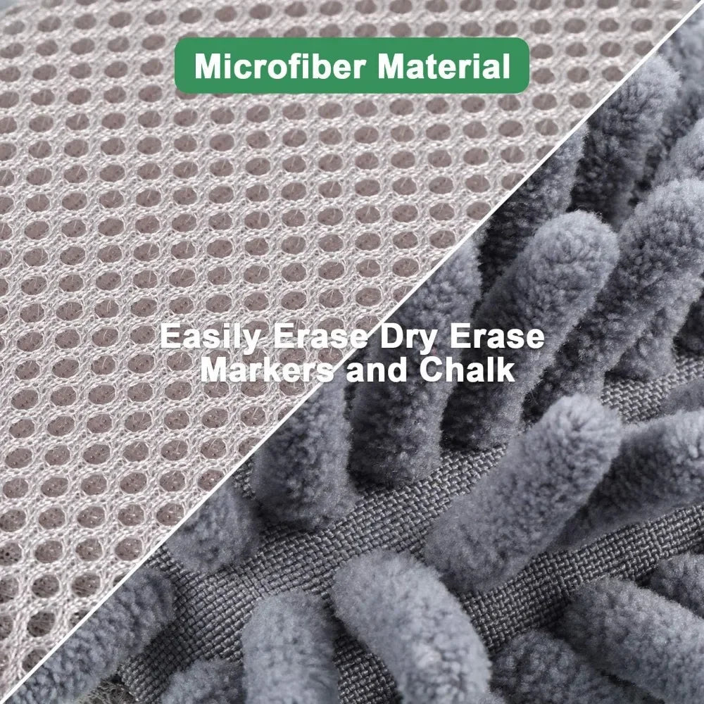 Washable Microfiber Whiteboard Erasers 6-Pack Dry Erase &amp; Chalkboard Cleaner