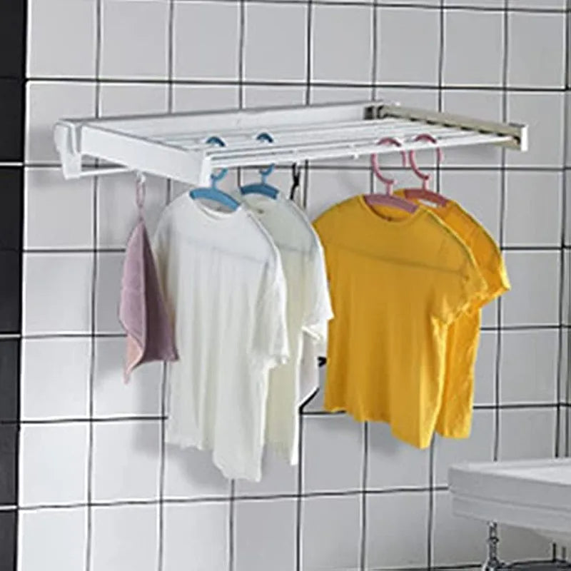 Modern Folding Laundry Drying Rack 7-Rods Wall Mounted