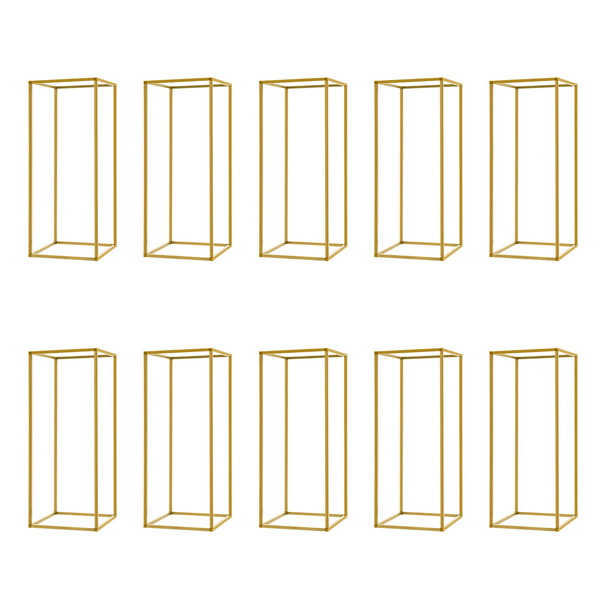 Gold Metal Flower Stand Set of 10 Wedding Flower Stands (Stand Only)