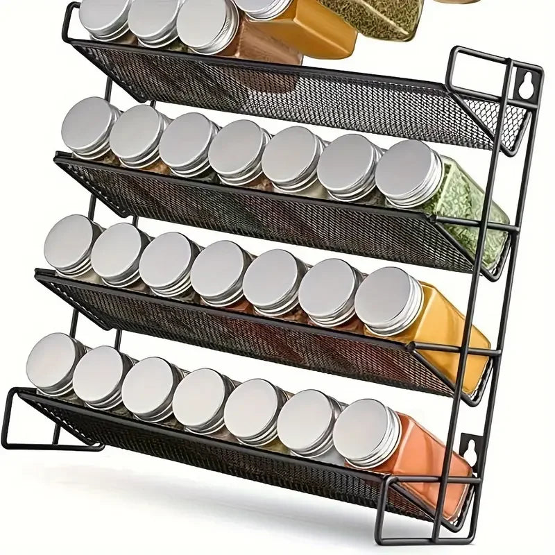 4-Tier Countertop Spice Rack Organizer Standing Seasoning Rack for Kitchen Cabinets and Pantry
