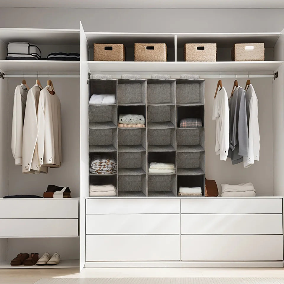 Hanging Closet Storage Box with Five Fabric Shelves