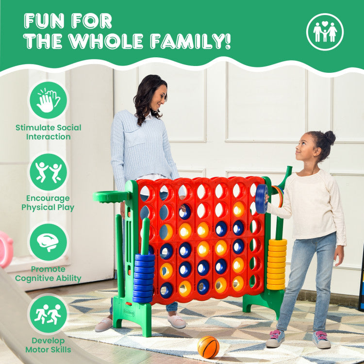 Kids Playroom 2.5 Feet 4-to-Score Giant Game Set with Basketball Hoop