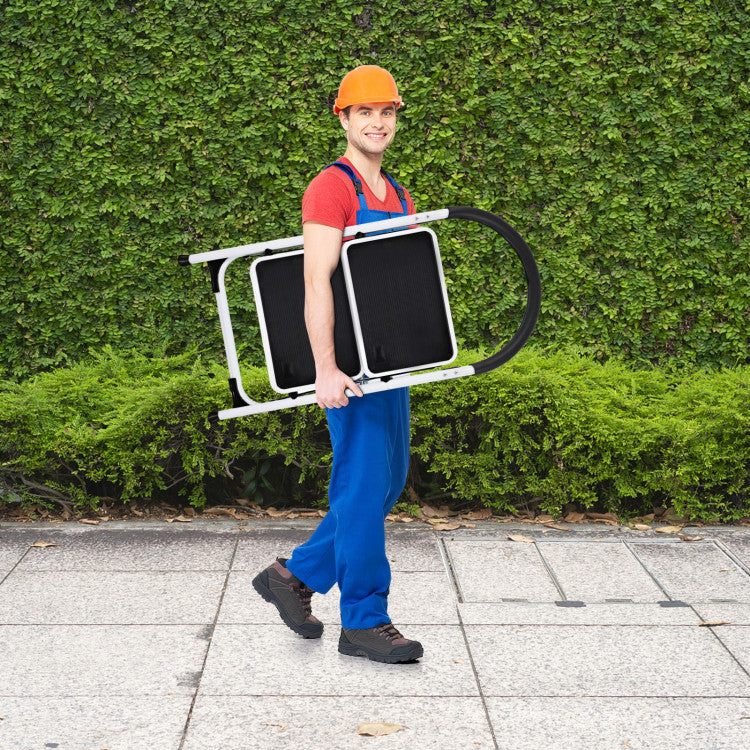 Folding Step Stool 2.75' with Iron Frame and Anti-Slip Pedals