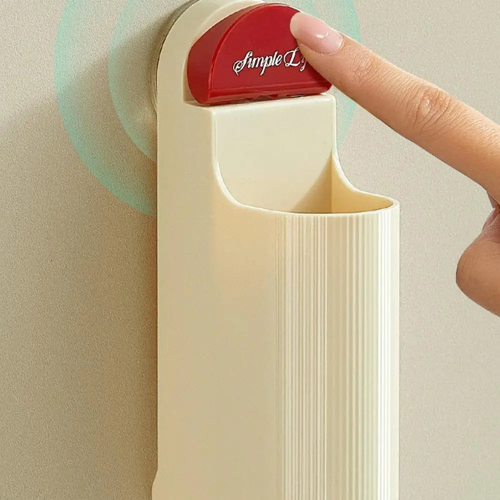 Wall Mounted Electric Toothbrush Holder Non-Drill Adhesive Stand Organizer (Red)