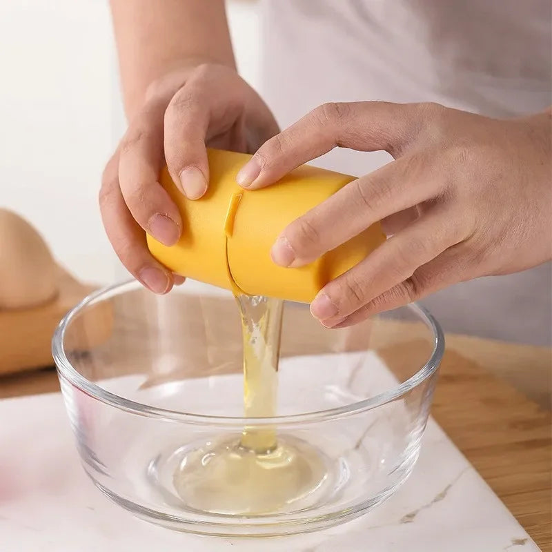 Eggshell Opener Egg Separator – Easy Egg Cracker Tool for Baking, Cooking &amp; Kitchen Use (Yellow)