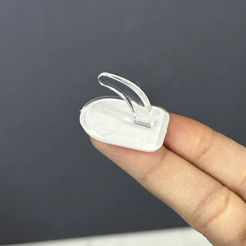 Transparent Seamless Wall Hooks 10PCS Waterproof Self-Adhesive Storage Organizers