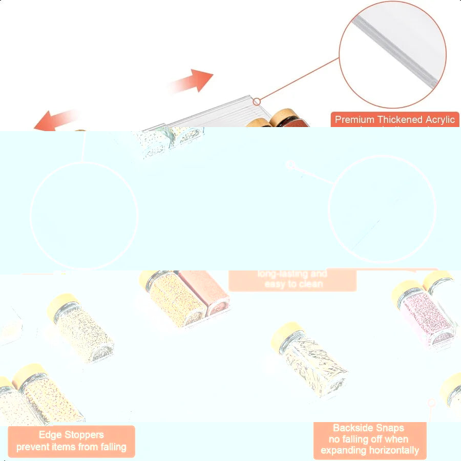 Expandable 4-Tier Acrylic Spice Drawer Organizer