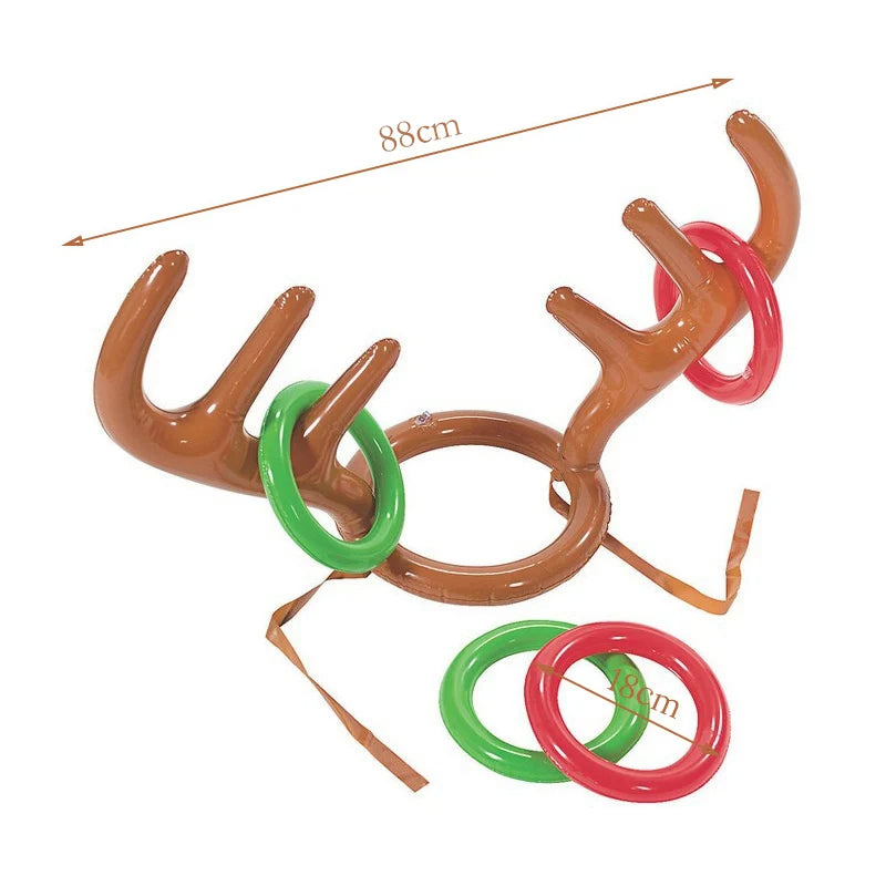 Inflatable Reindeer Antler Ring Toss Game Christmas Tree Santa Ring Toss