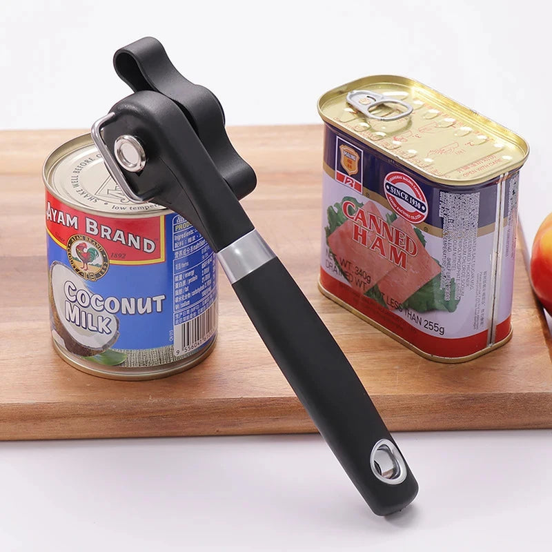 Manual Can Opener, Side-Cutting Can Opener with Non-Slip Ergonomic Handle, Kitchen Can Opening Tool for Canned Food, Home &amp; Daily Use