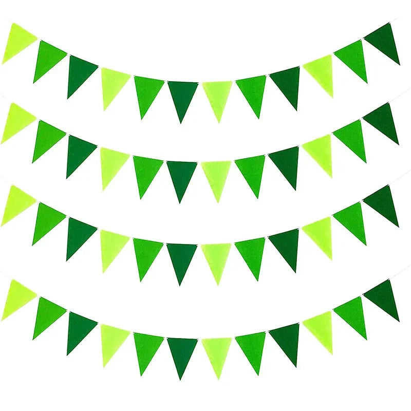 Green Safari Jungle Birthday Tropical Party Felt Bunting Banner