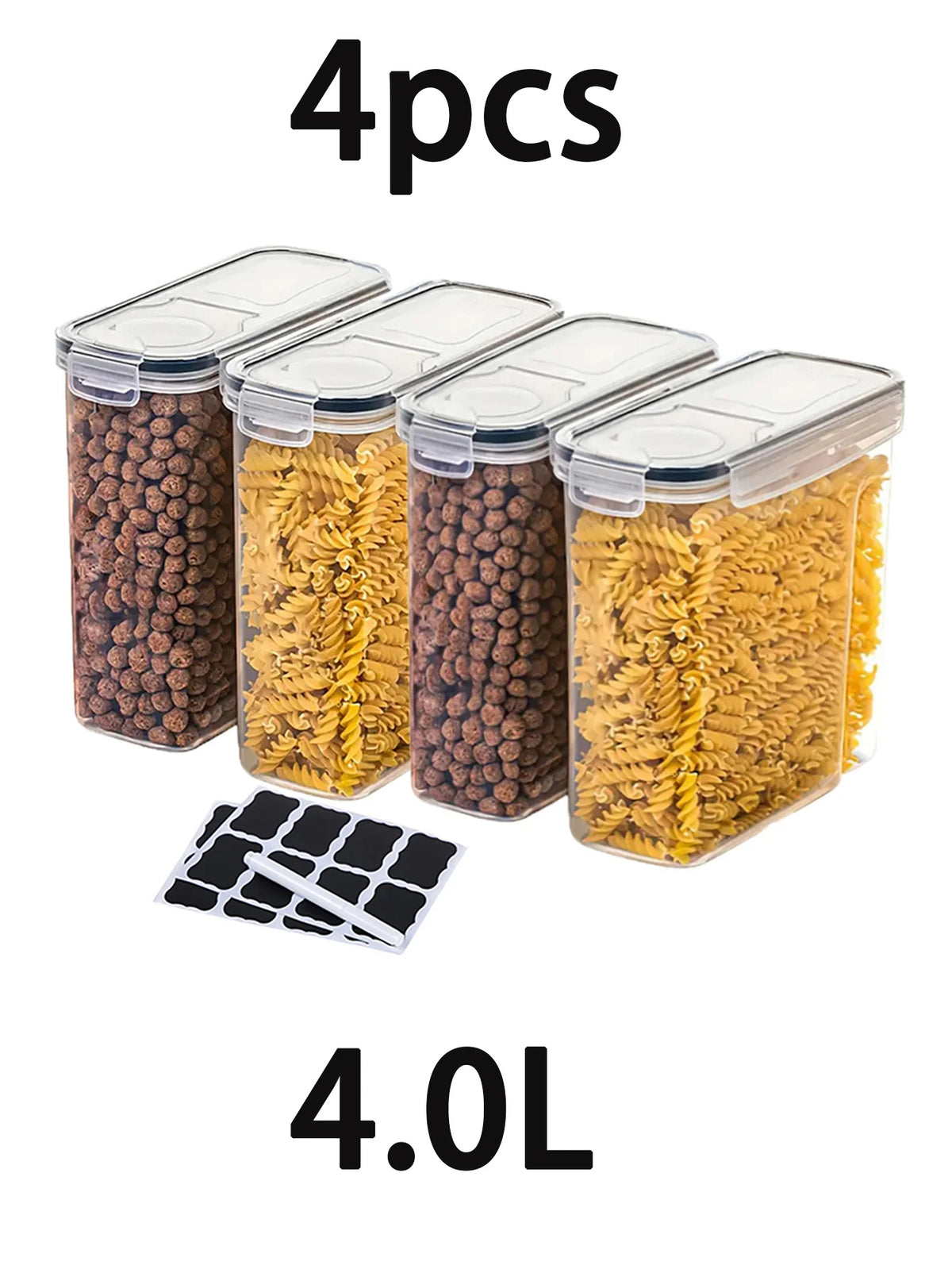 4L Food Storage Containers 4-Pack Large with Lids