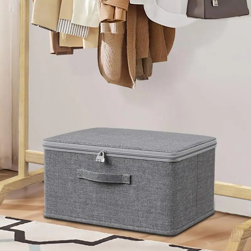 Fabric Storage Lockable Organizer Box For Clothes Toys (Small)