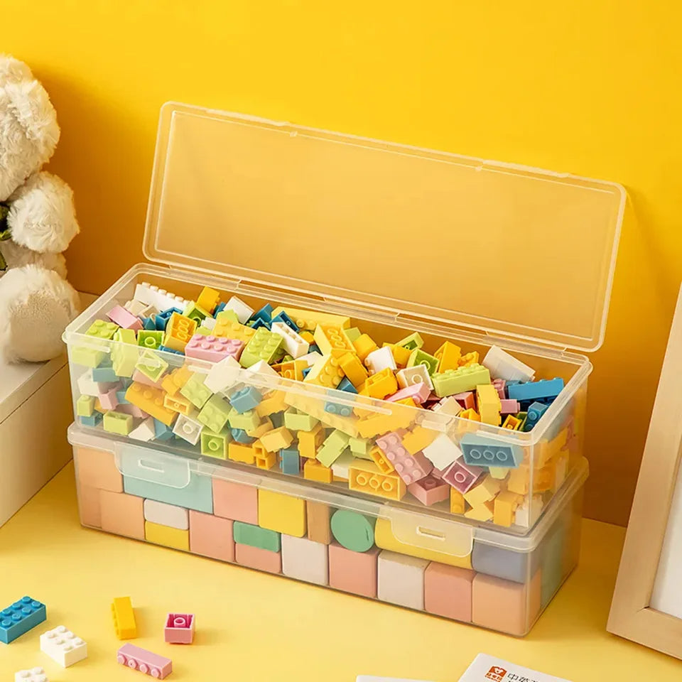 Rectangular Plastic Storage Boxes 4-Pack (Clear)