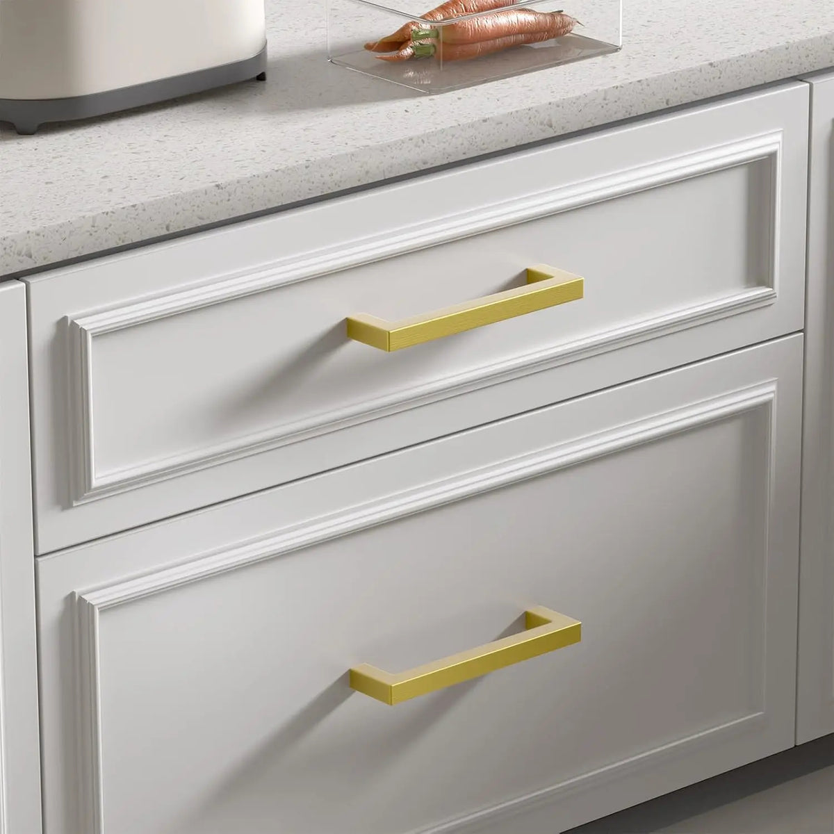 Modern Gold Kitchen Cabinet Hardware 5 Inch Brass Drawer Pulls (25 Pack)