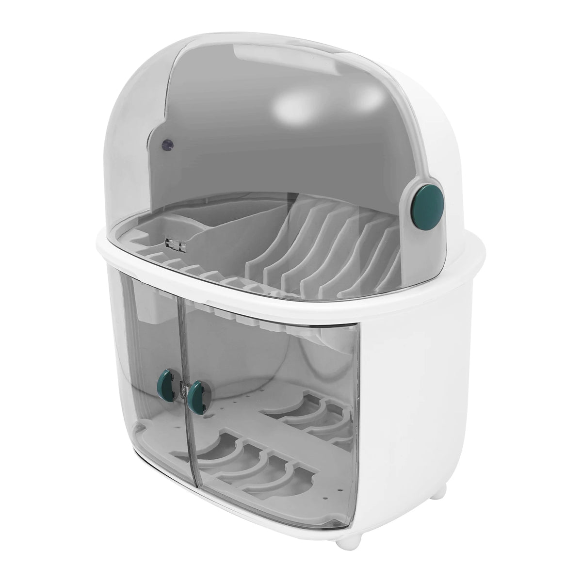 2-Tier Dish Drying Rack Plastic Countertop Drainer for Kitchen Counter