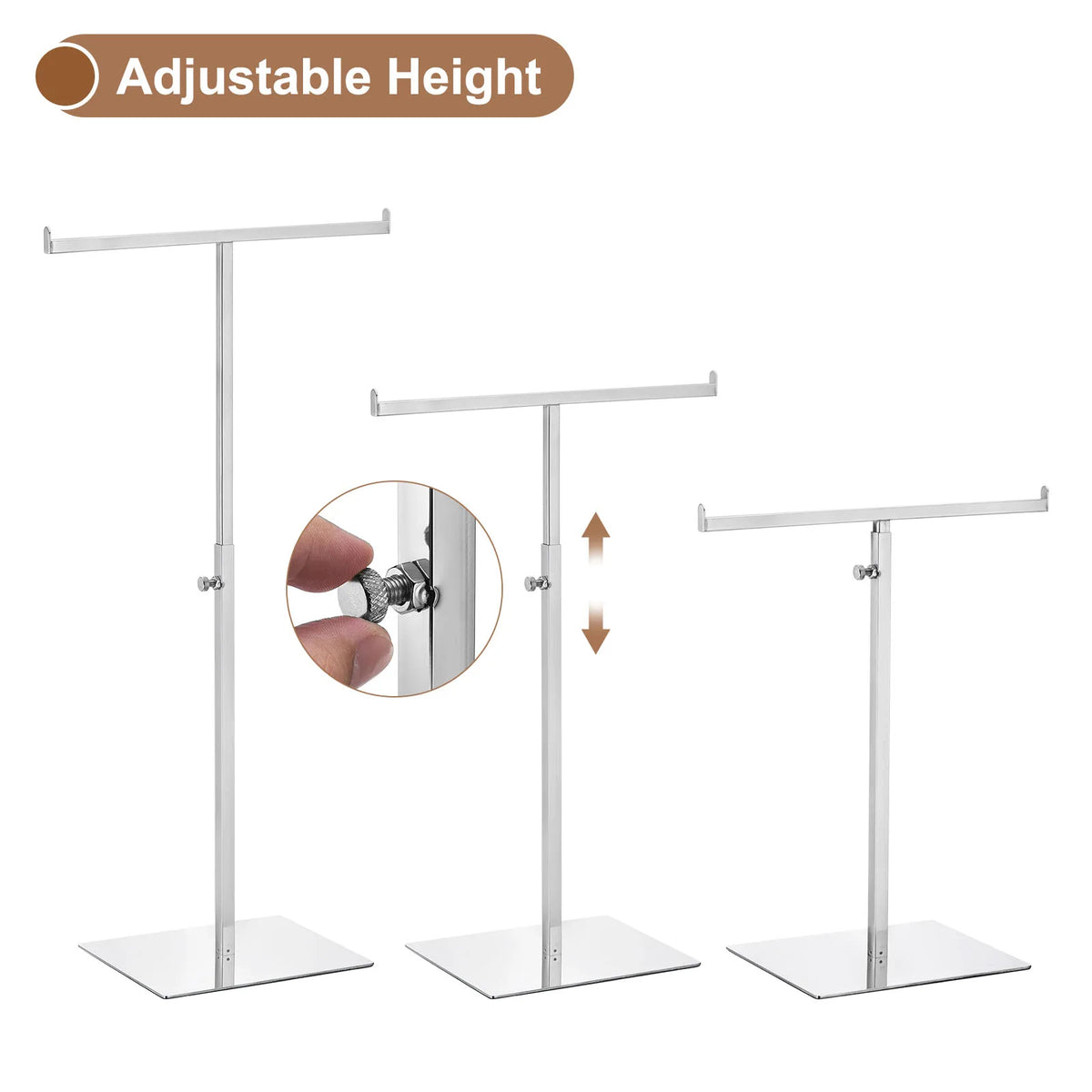 Adjustable T-Shaped Metal Purse Display Stand (White)