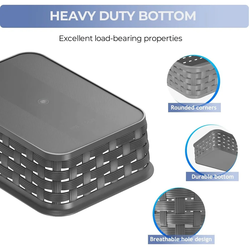 Compact Wicker Storage Bins for Home Organizing (3-Pack)