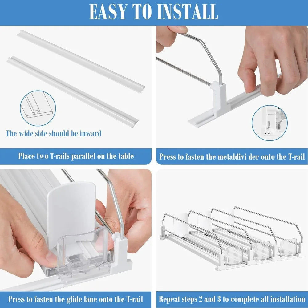 Adjustable Soda Can Dispenser 3-Row Beer Bottle Drink Organizer