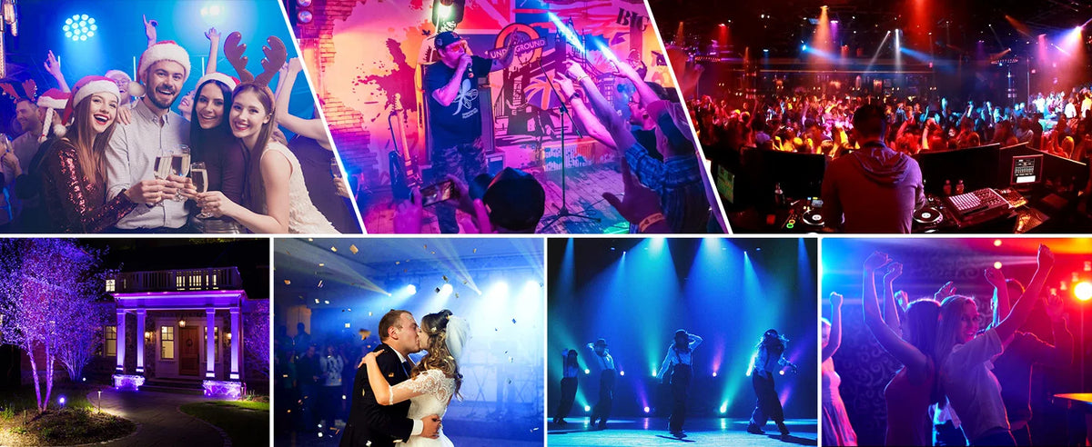 4 in 1 LED Stage Light 4PCS 80W Remote Control (US Plug)