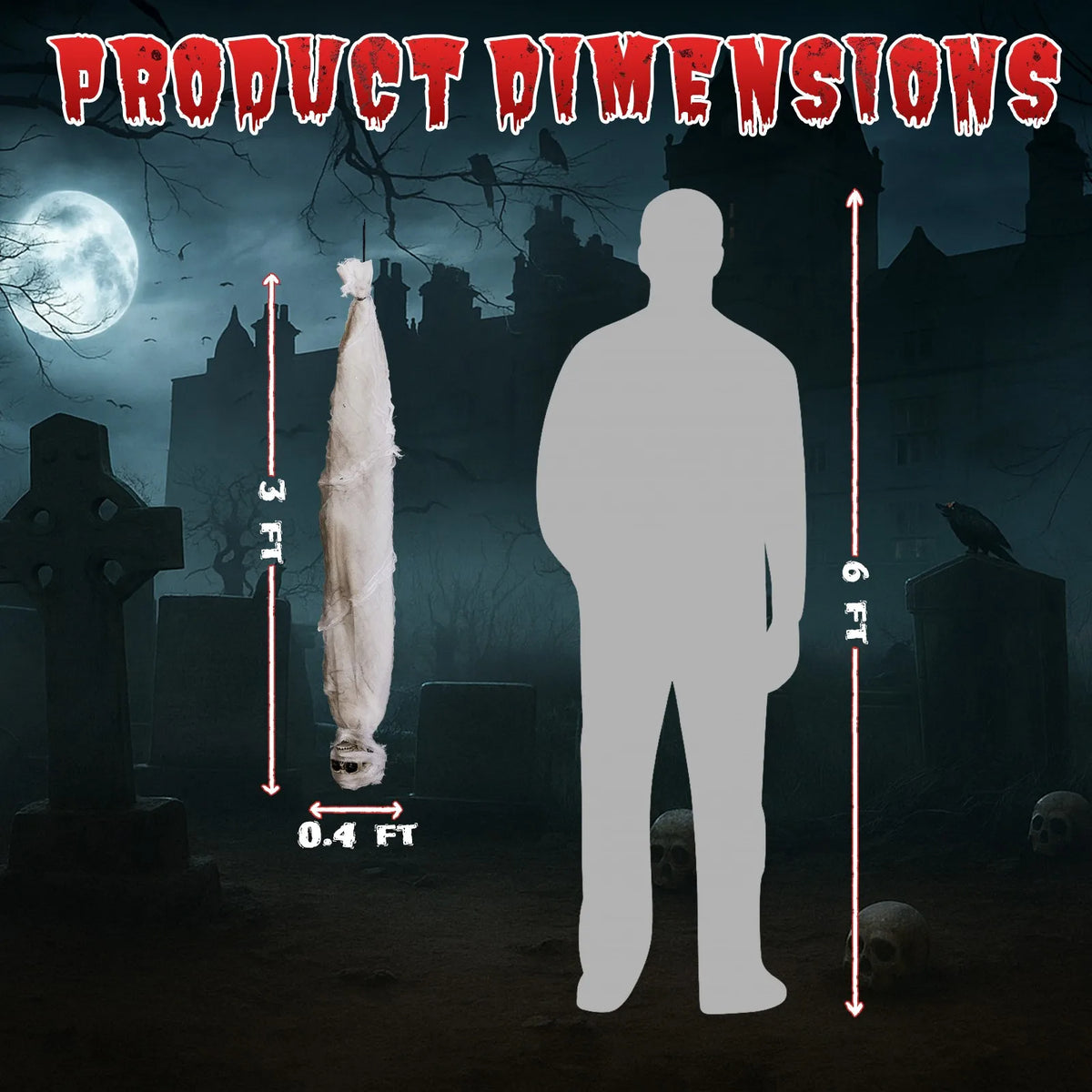 Halloween Decoration Indoor Hanging Corpse Sound-Activated 3FT