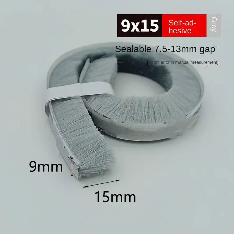 Door Window Sealing Strip 10M Self-Adhesive Brush Weatherstripping for Windproof