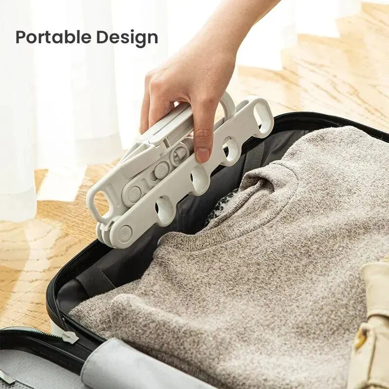 Portable Travel Hanger Folding Clothes Drying Rack 5 Holes