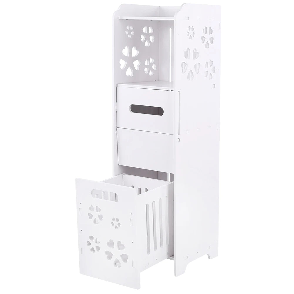 Wood Plastic Board 3 Tier Bathroom Shelf Cabinet