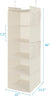 5-Pockets Hanging Closet Organizer Foldable Space Saver with Pockets (Beige)