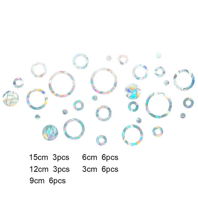 Sun Catcher Round Wall Stickers, 24 Pieces Rainbow Window Mirror Stickers for Home Decor