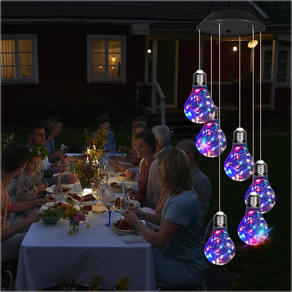 Hanging Solar Lights 30 LED Copper Wire Windbell Lamp  for Garden Decor