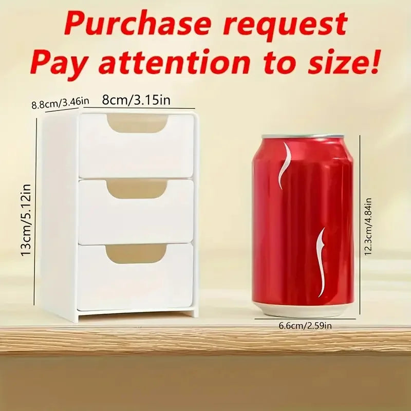 Multifunctional 3-Tier Countertop Organizer – Plastic Storage Box with Drawers