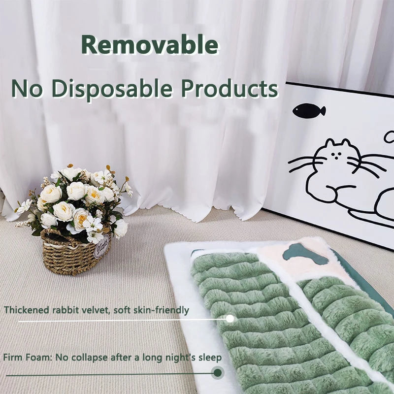 Sofa Style Dog Bed with Raised Edges (Green)