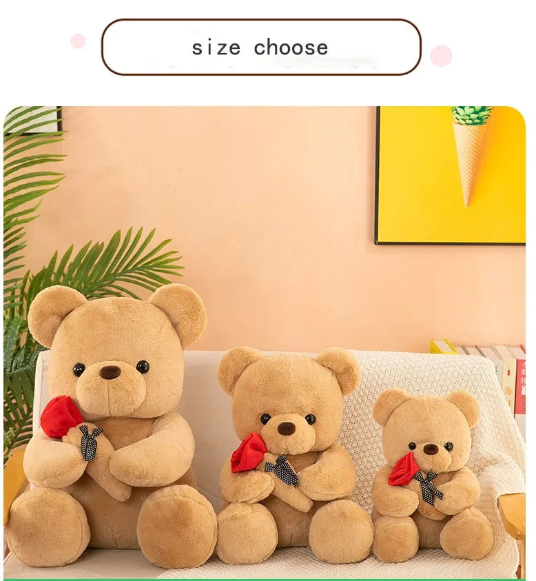 Valentines Day Teddy Bear Plush Toy Decor 25Cm (Khaki)