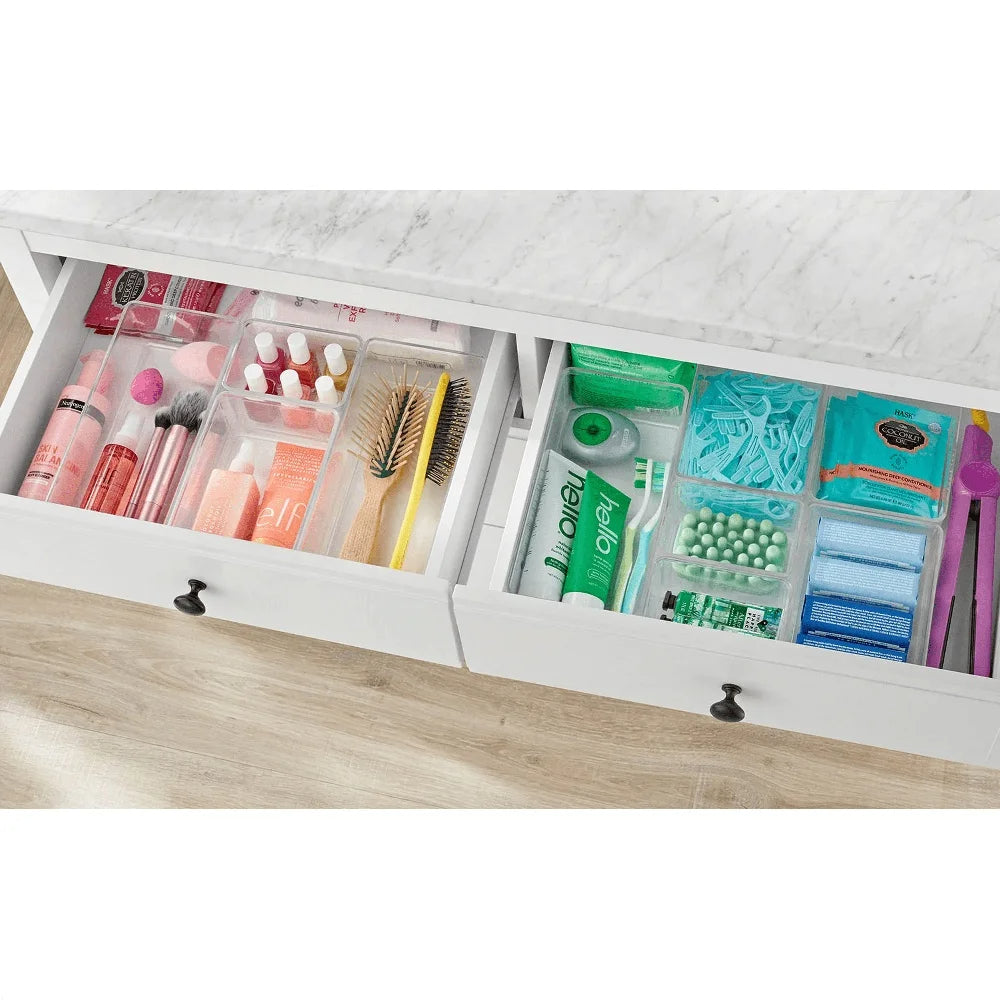 Clear Storage Bins Stackable Medium Organizers for Home Office