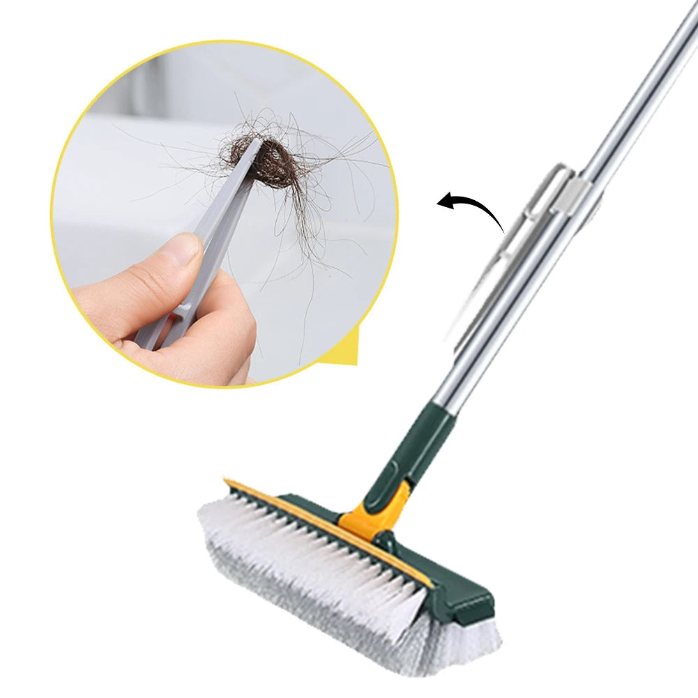 Long Handle Floor Scrubber for Shower Bathroom (Dark Green)