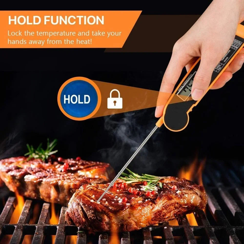 Digital Kitchen Food Thermometer – Instant Read Household Cooking Thermometer (Orange)