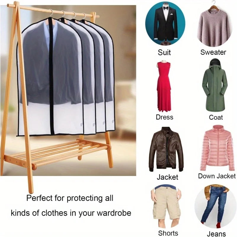 Garment Bag 5 Pack Clear Suit Covers 60x100cm