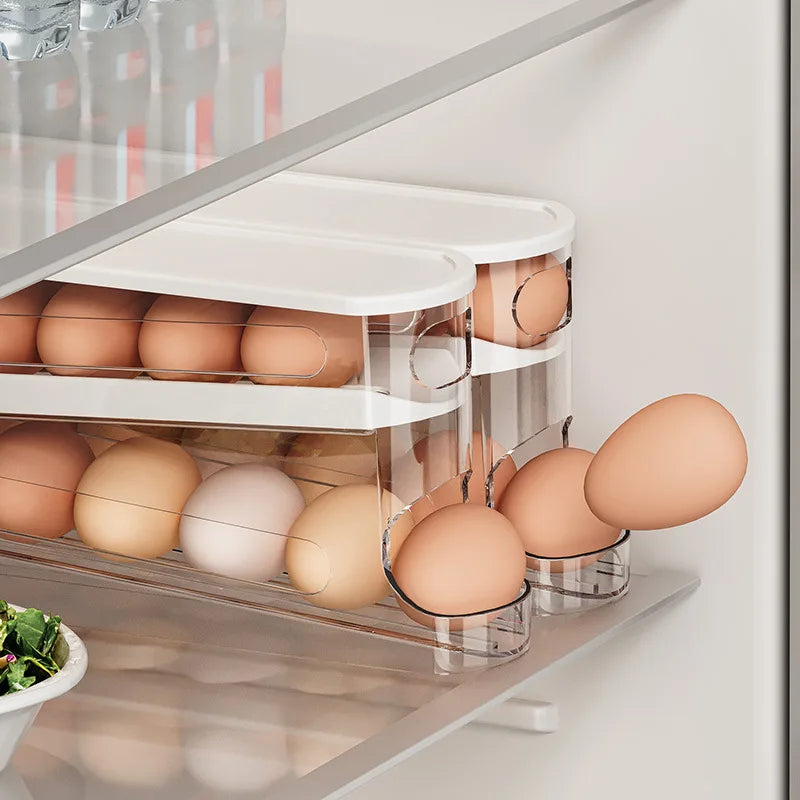 Automatic Rolling Double-layer Egg Dispenser (Clear)