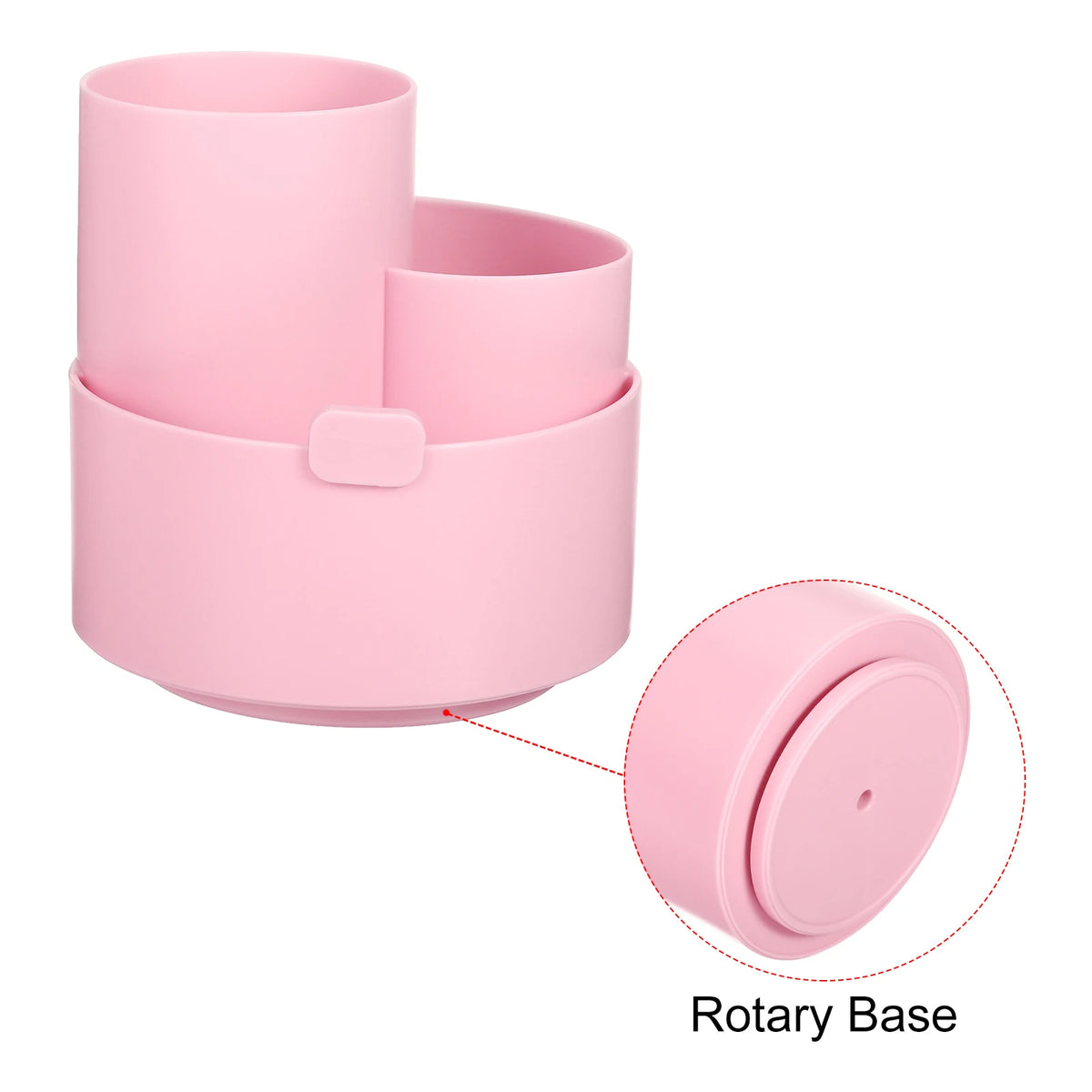 Multifunctional Pink Pen Holder with 3 Grids