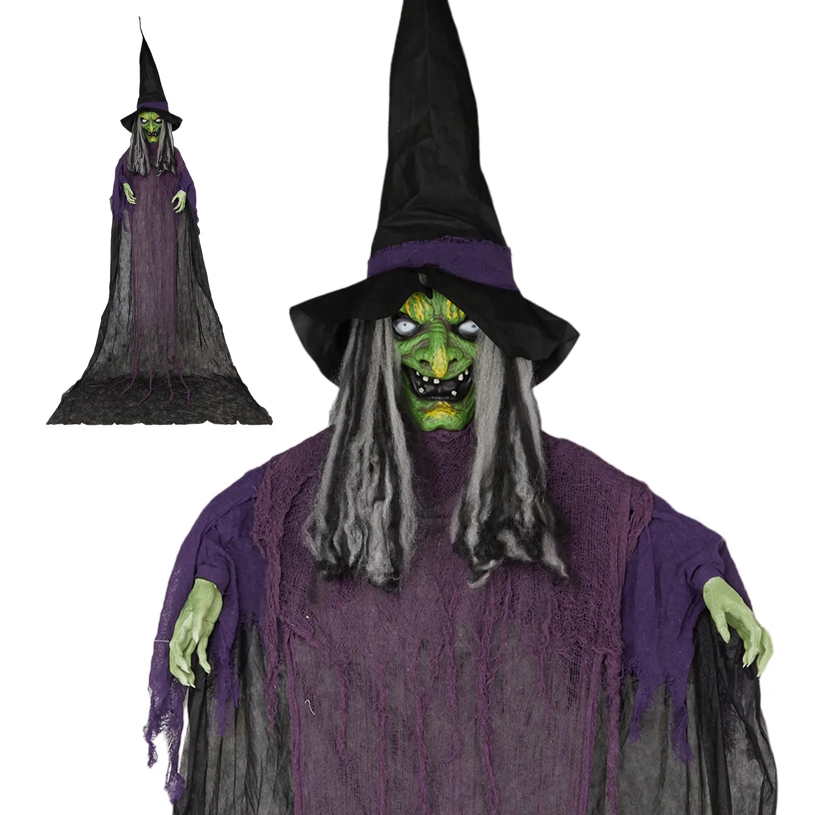 12ft Animated Voice-Activated Halloween Witch