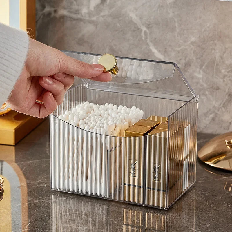 Acrylic Cotton Pad Makeup Jewelry Organizer (Clear)
