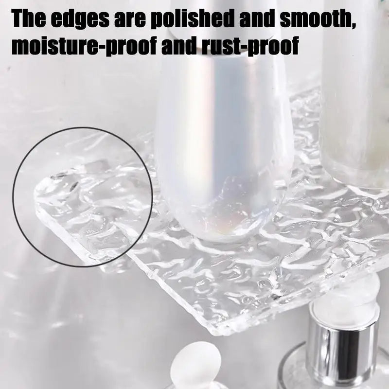 Acrylic Floating Shelf No-Drill 20CM for Bathroom Storage
