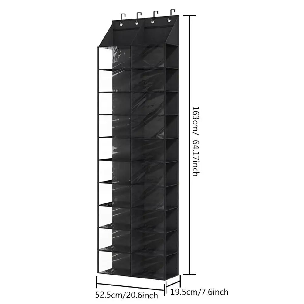 Over Door Shoe Organizer with 20 Large Pockets &amp; Hooks