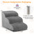 3-Tier Non-Slip Dog Steps High-Density Sponge & Silicone Paw Prints (Gray)