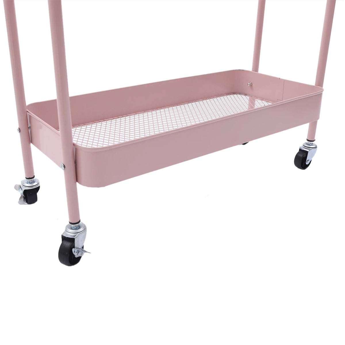 Carbon Steel Floor Standing Garment Rack 26&quot; Baskets with Wheels