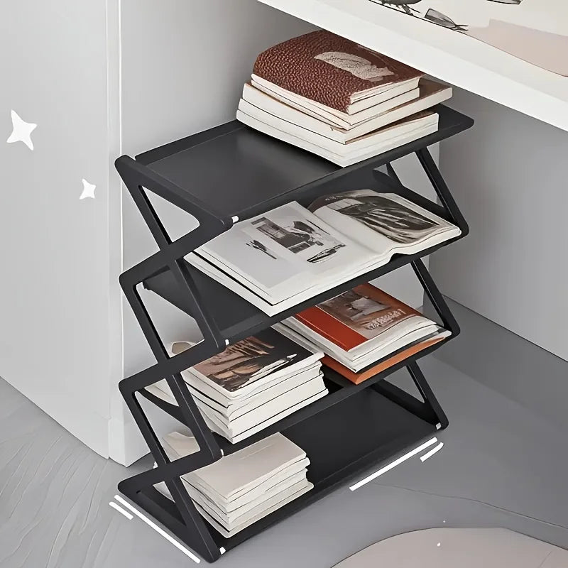 4-Tier X-Frame Shoe Rack, Space-Saving Stackable Shoe Organizer, Multi-Level Shoe Storage Shelf for Entryway, Porch, Bedroom &amp; Living Room